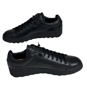 Coach Men’s Low Top Black Leather Sneakers Size 11 D Excellent Condition